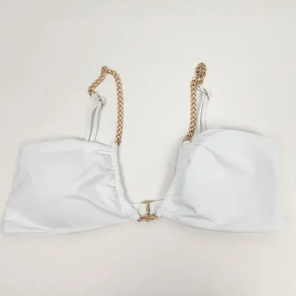 L*Space x Tessa Brooks Sammie Bikini Top White Size XL NWT - Picture 2 of 5